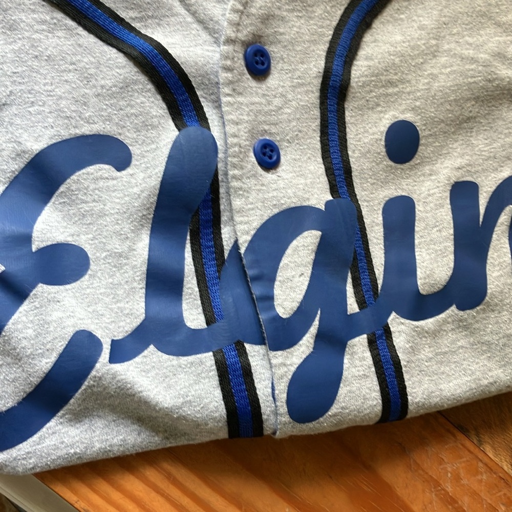 Heavy Cotton Baseball Jersey Button Down XXL Badger Sport Royal Blue 12 Elgin - Picture 9 of 10